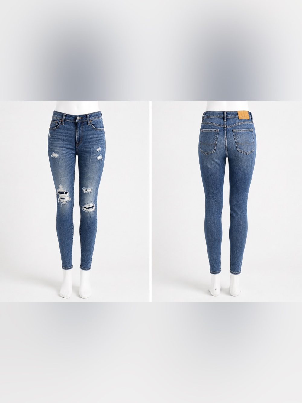 American Eagle Outfitters Women's Distressed Blue Skinny Jeans